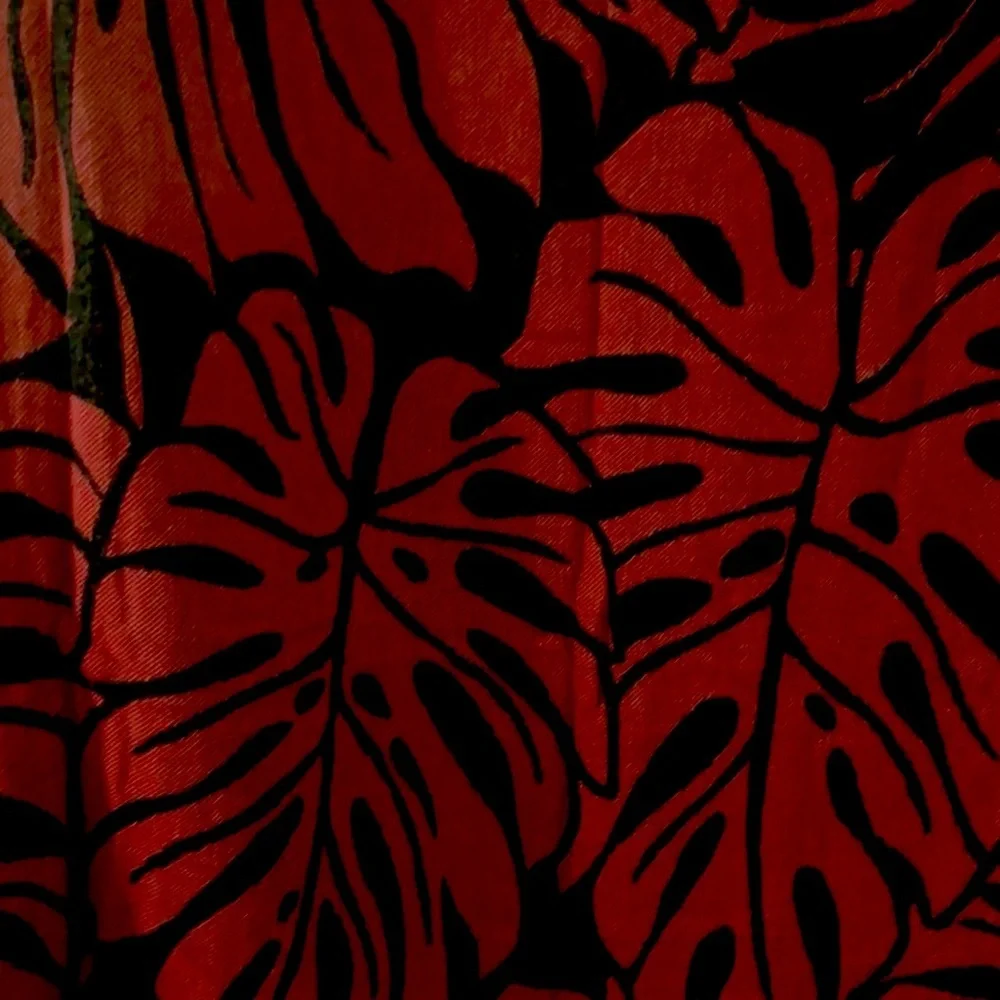 Red + Black Modern Monstera Travel Blanket Towel Wrap Organic Cotton New